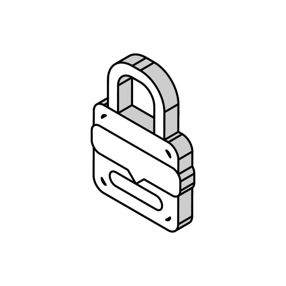 password padlock isometric icon vector illustration