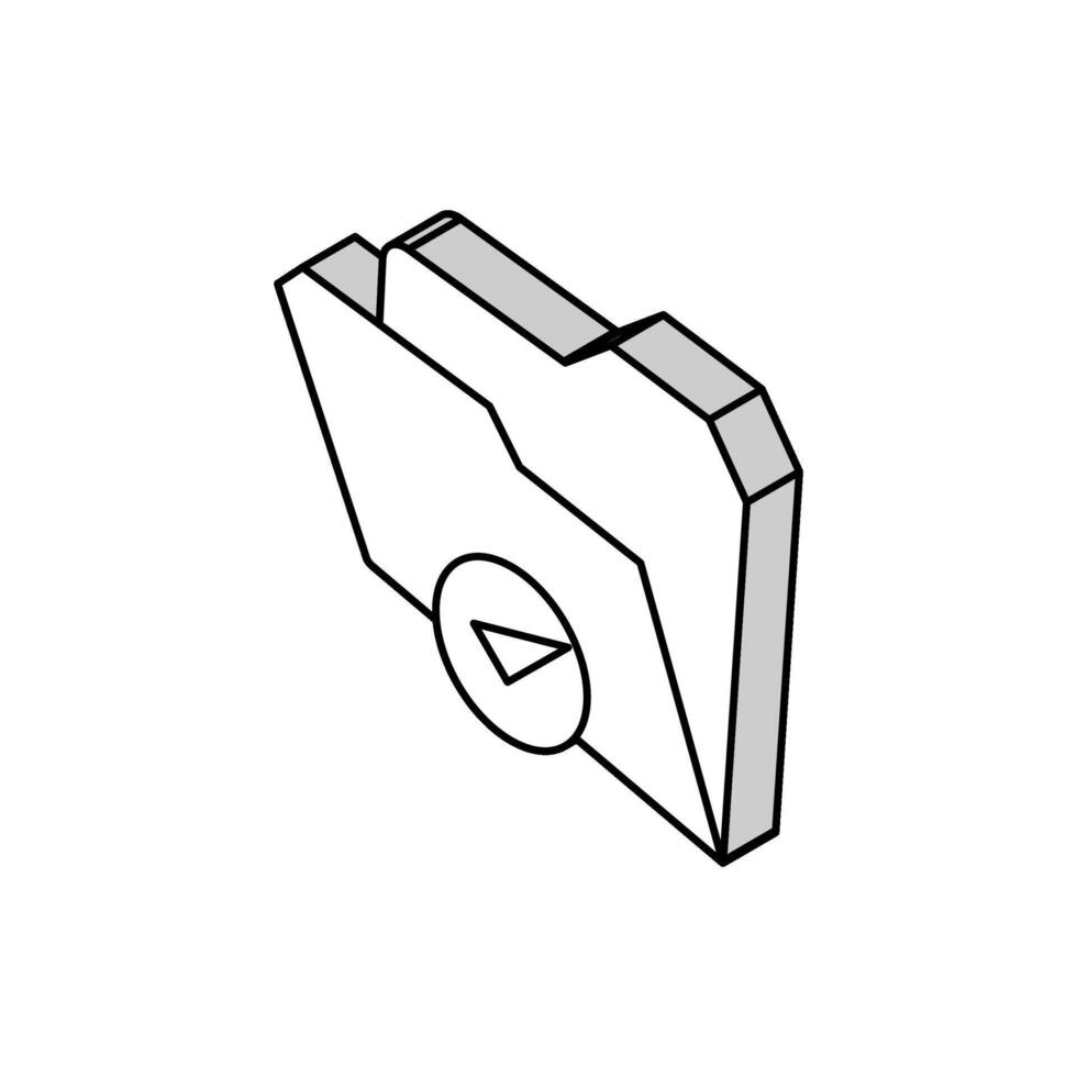 open folder isometric icon vector illustration