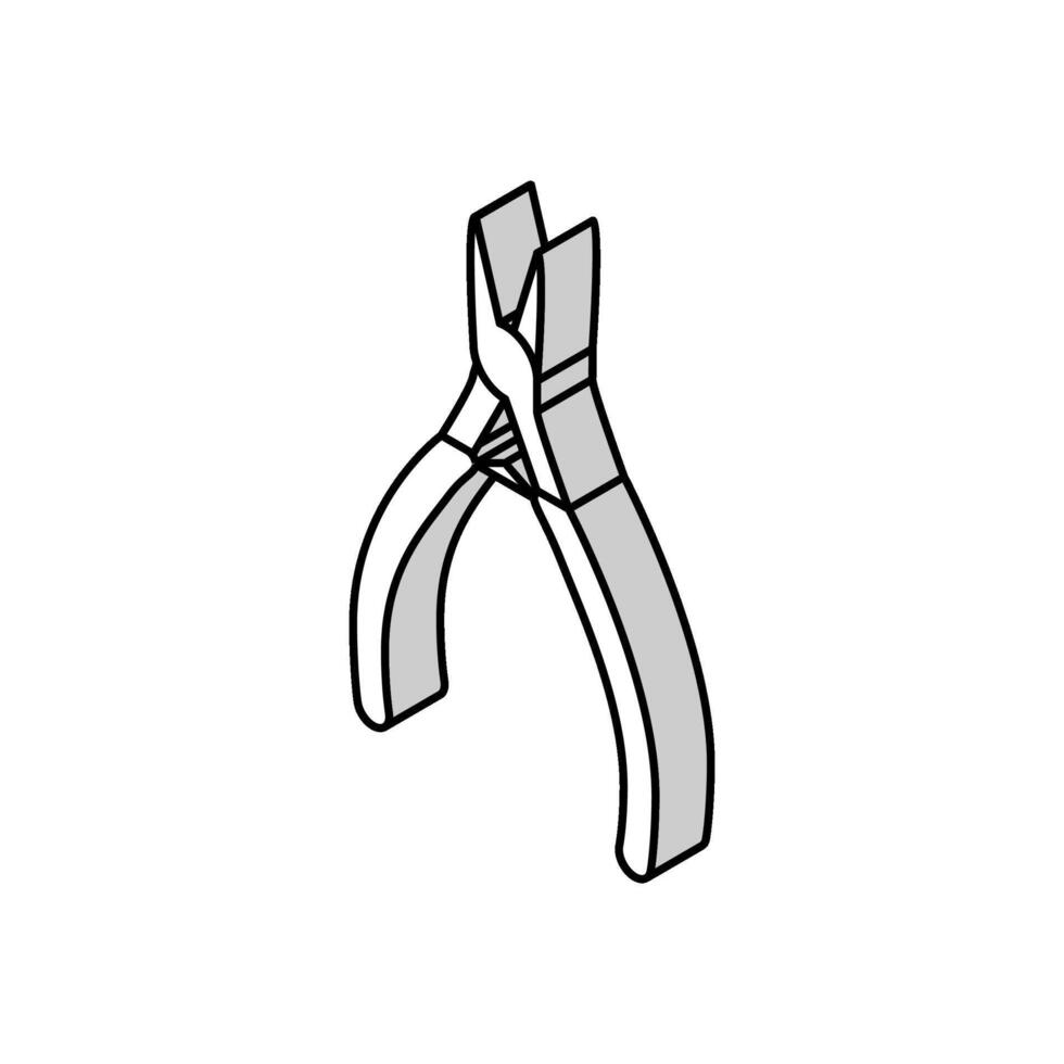 chain nose pliers isometric icon vector illustration