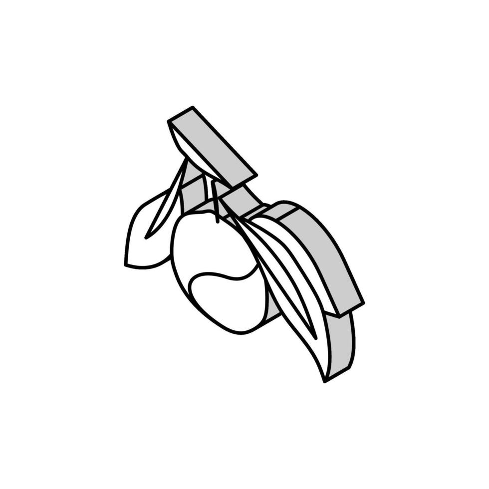 orange branch leaf isometric icon vector illustration