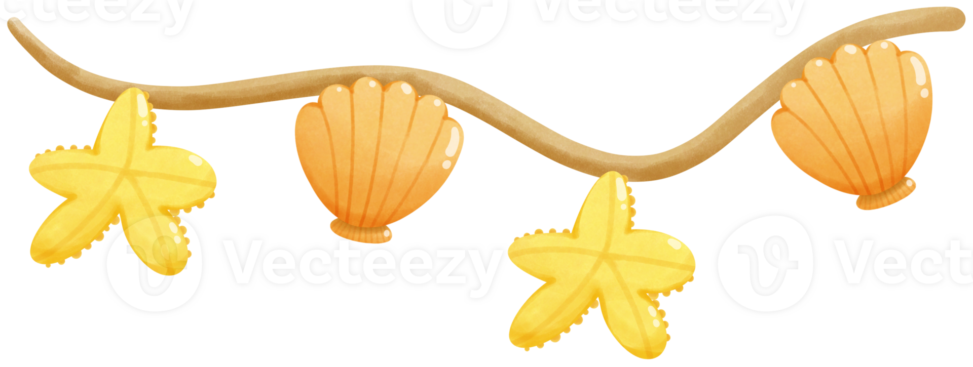 Starfish and seashell mobile png