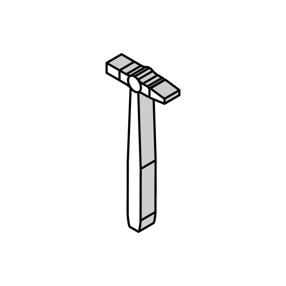 cross peen pin hammer tool isometric icon vector illustration