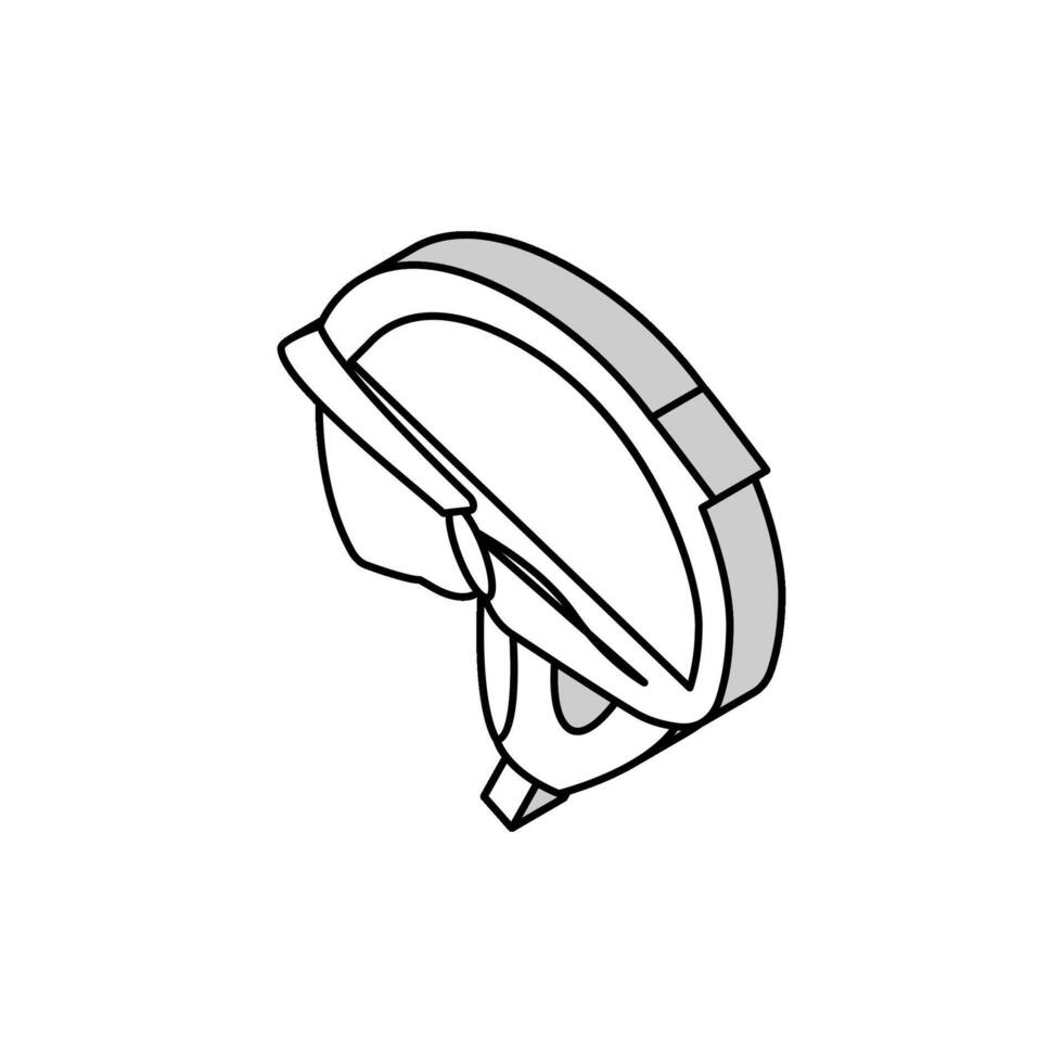 half motorcycle helmet isometric icon vector illustration