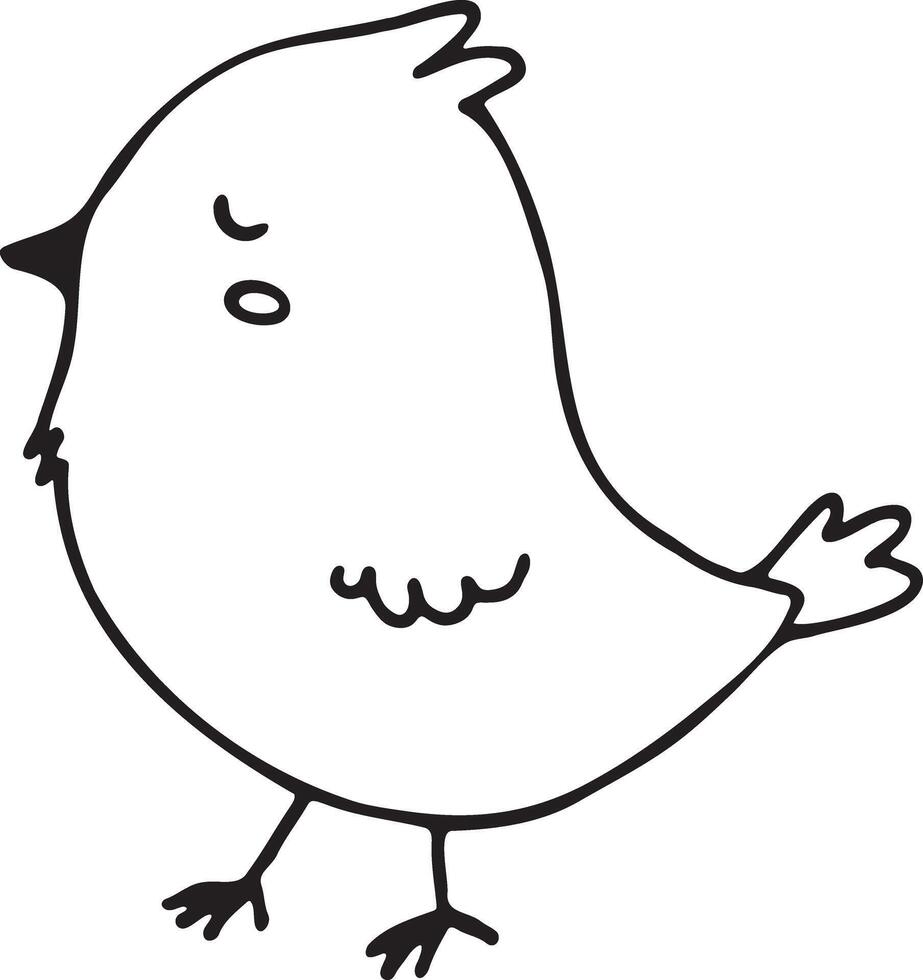 Cute chicken. Easter vector hand drawn illustration