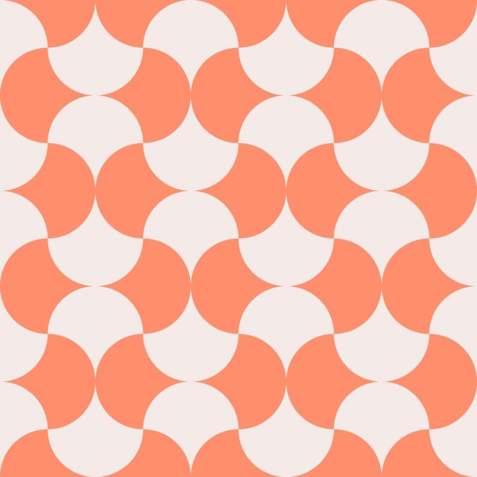 Orange and gray seamless coral geometric pattern retro background. vector