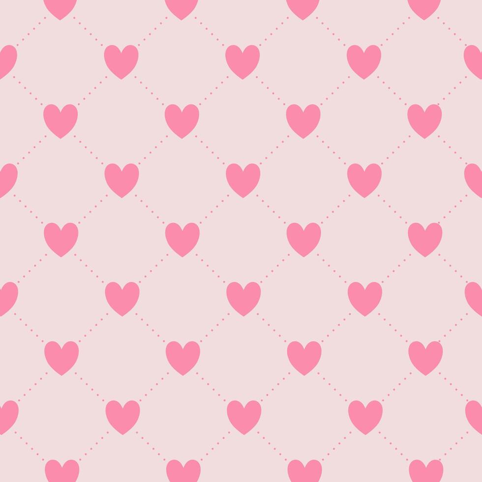 Cute seamless pattern with pink hearts vector