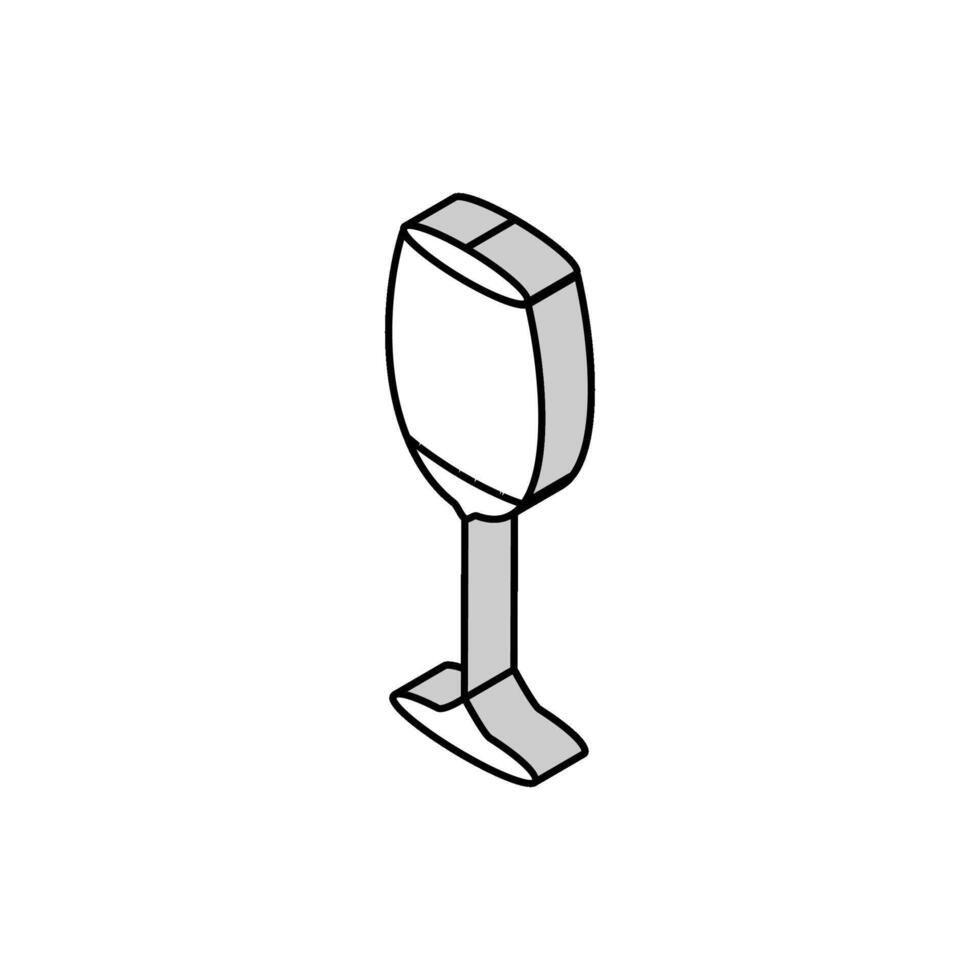 vacío vino vaso isométrica icono vector ilustración