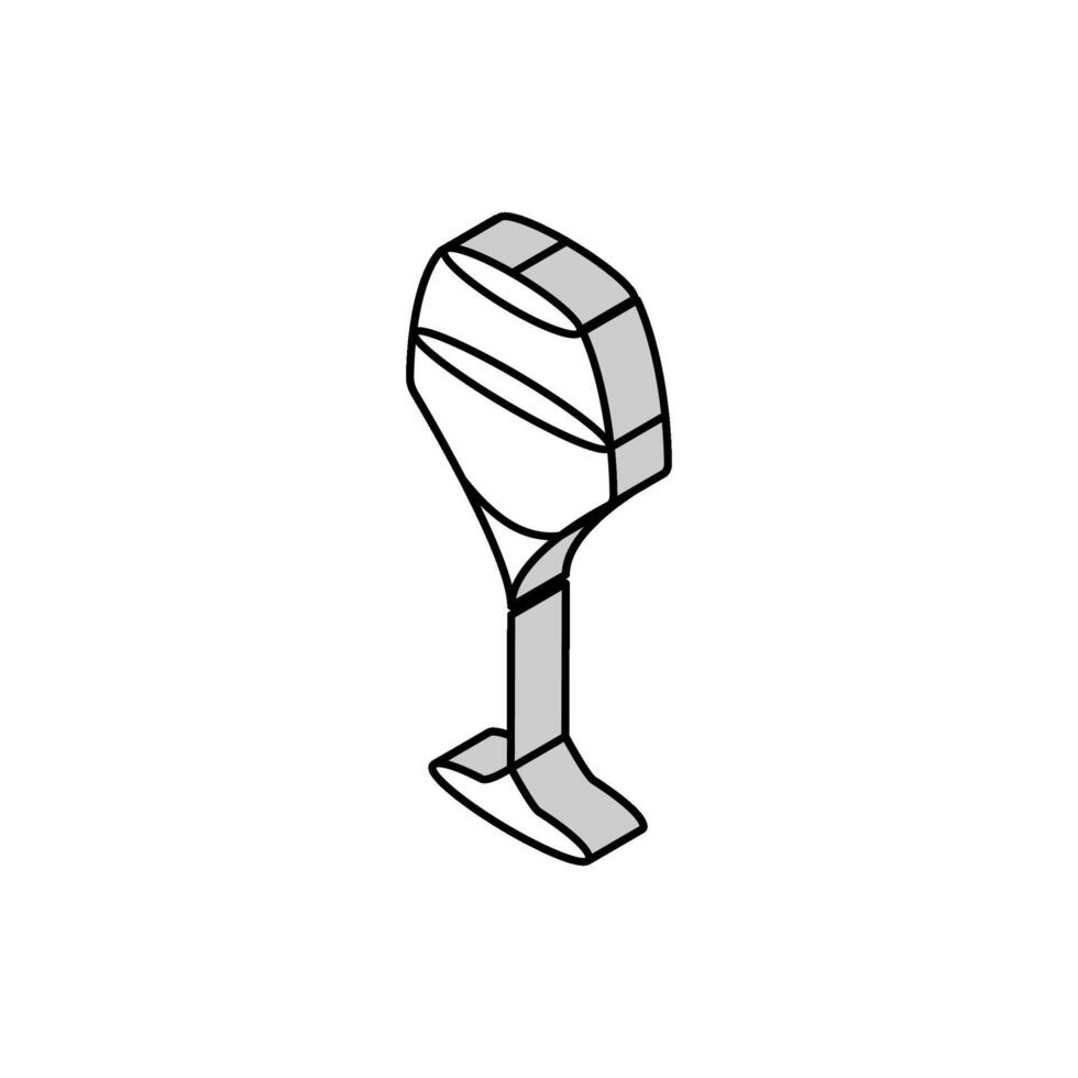 cóctel vino vaso isométrica icono vector ilustración