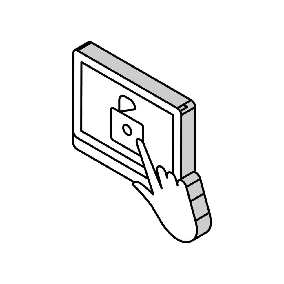 get access registration isometric icon vector illustration