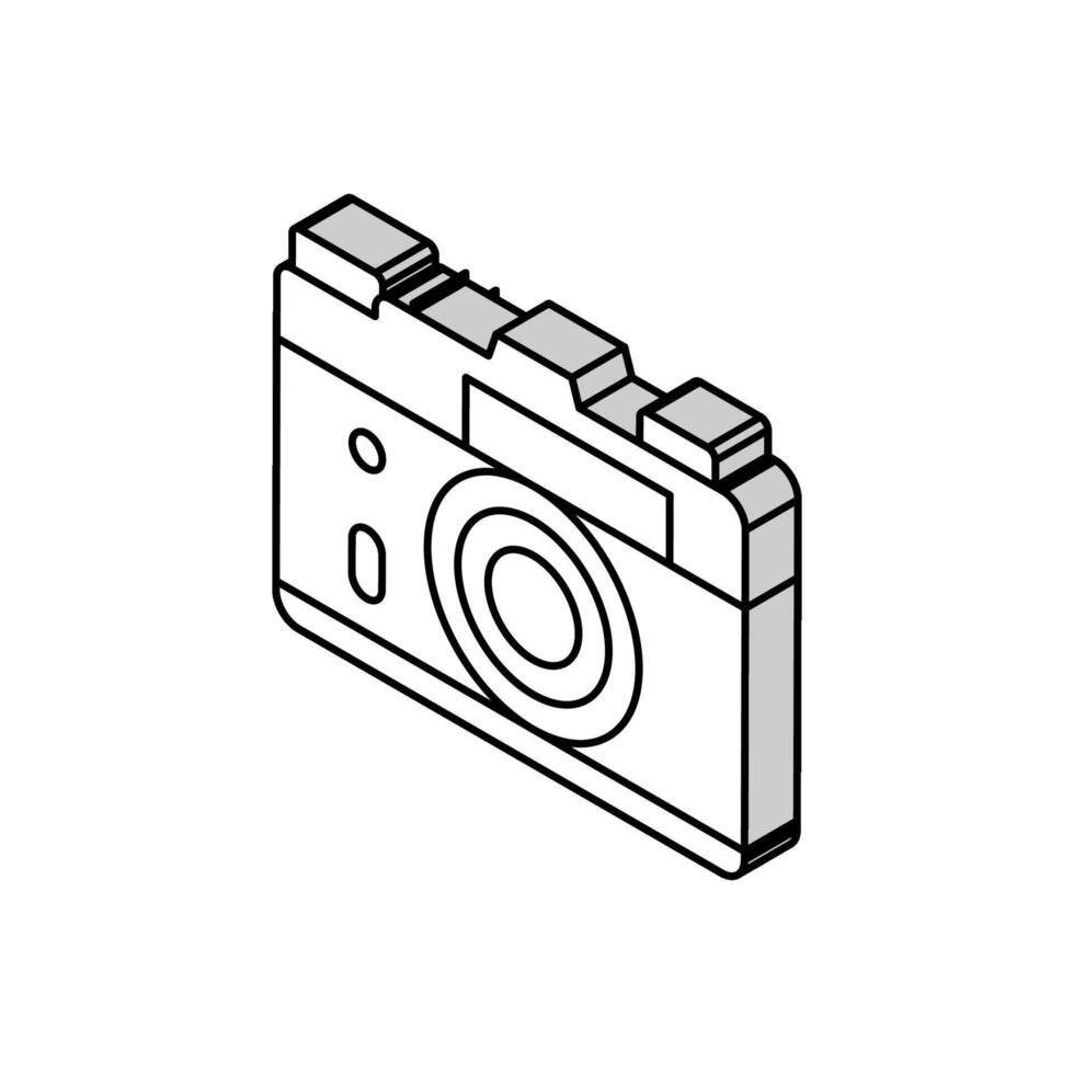 foto cámara retro artilugio isométrica icono vector ilustración