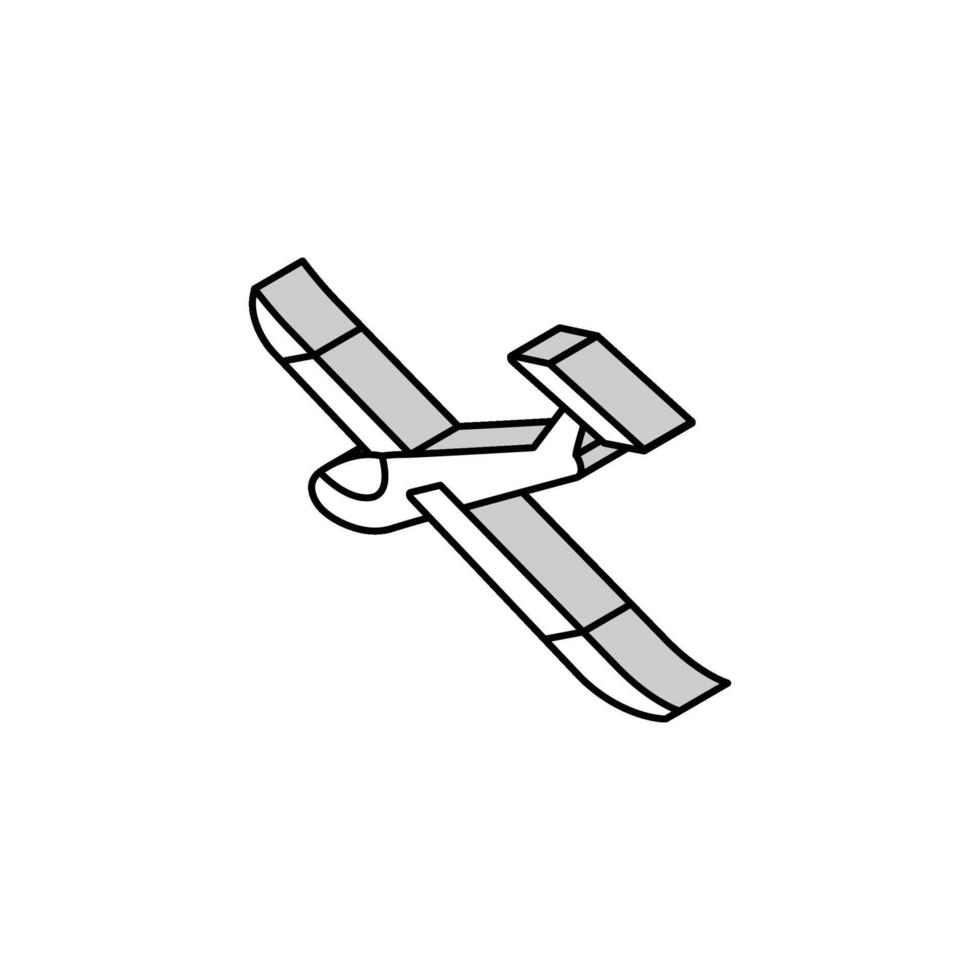 glider airplane aircraft isometric icon vector illustration