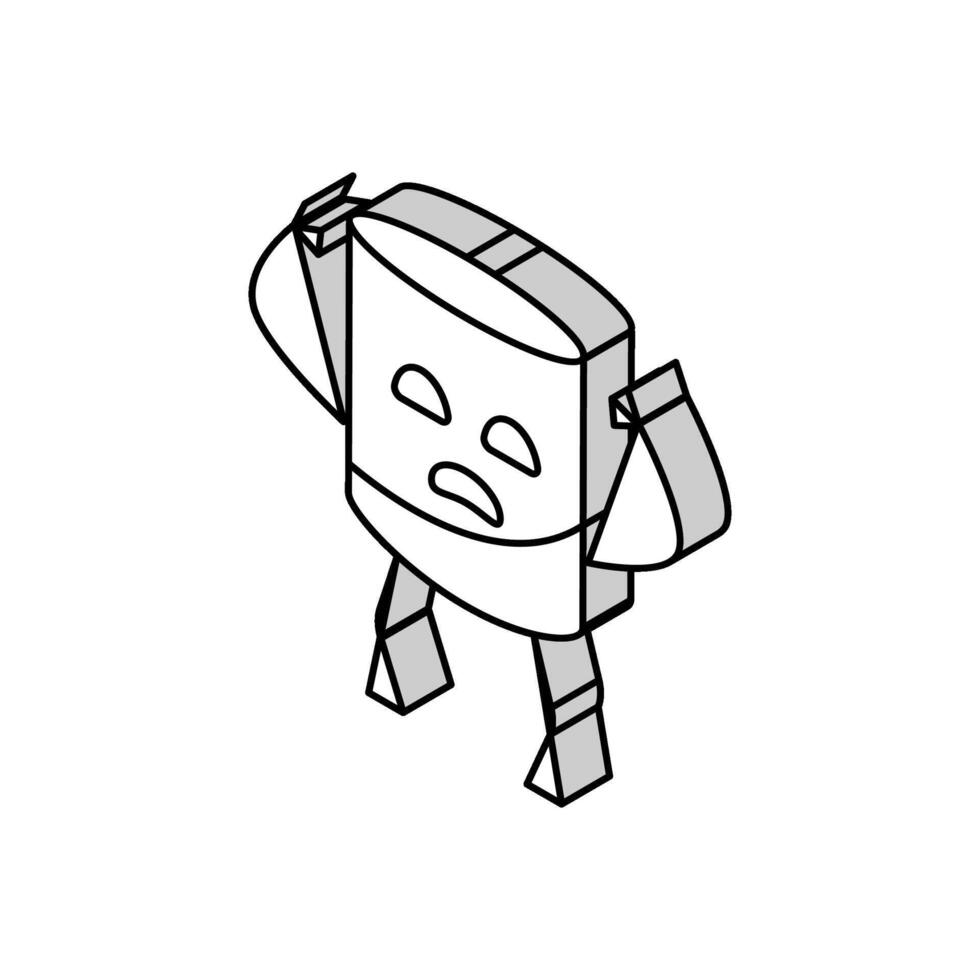 marshmallow dessert character isometric icon vector illustration