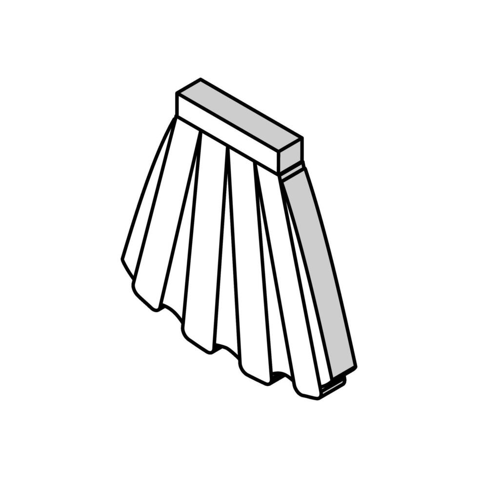 box pleat skirt isometric icon vector illustration