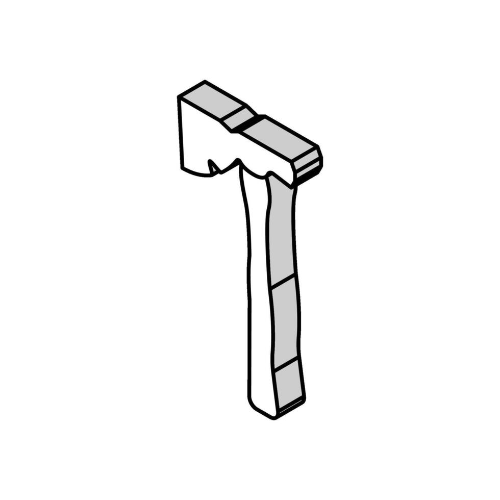 half hatchet hammer tool isometric icon vector illustration