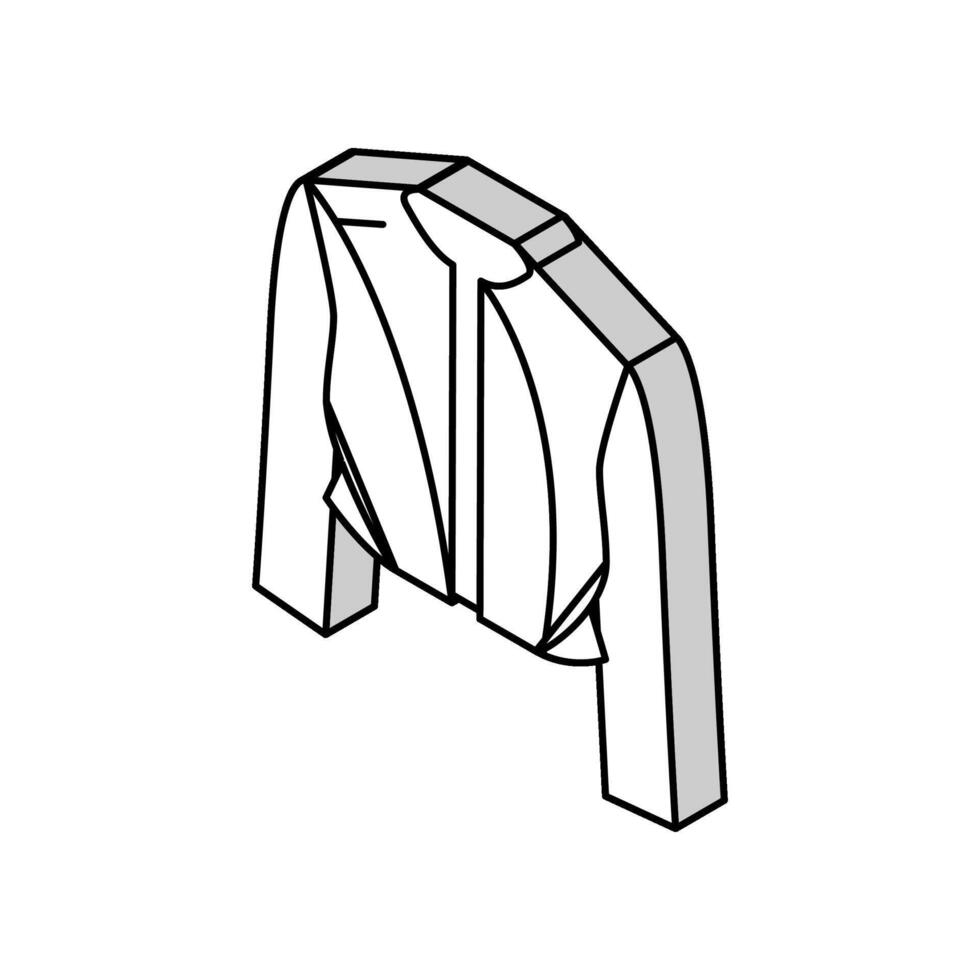 recortado chaqueta ropa de calle hembra isométrica icono vector ilustración