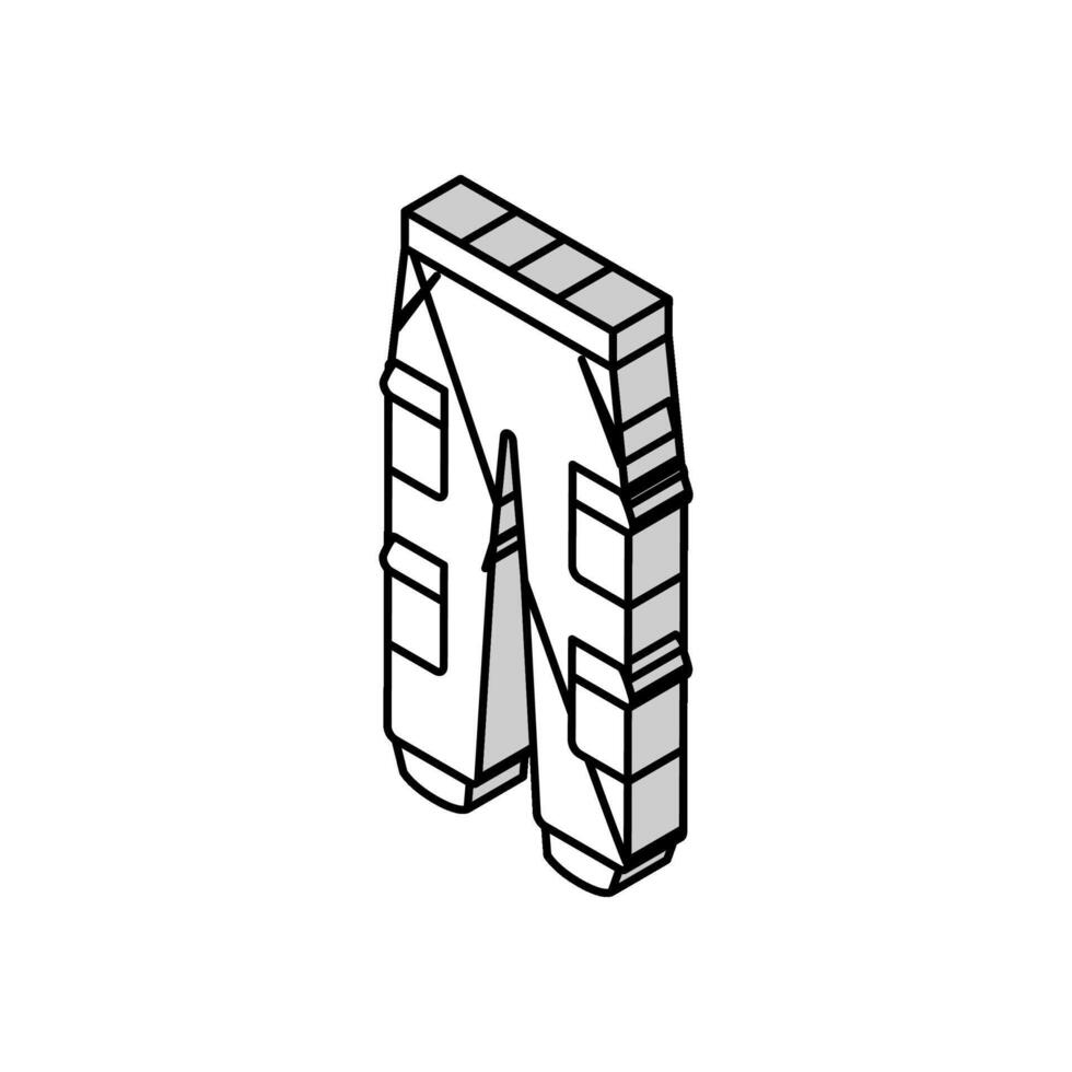 cargo pants clothes isometric icon vector illustration
