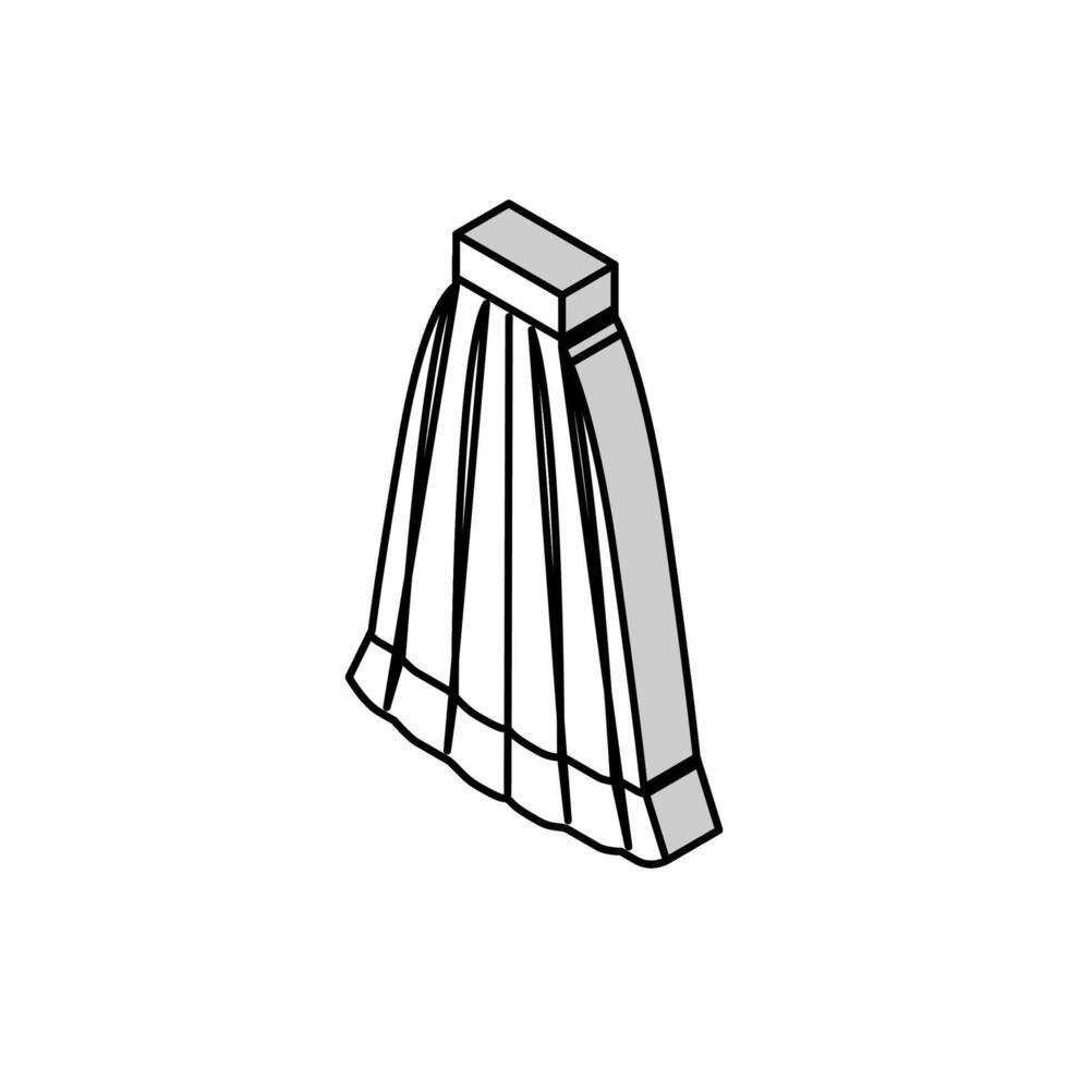 high waisted skirt isometric icon vector illustration