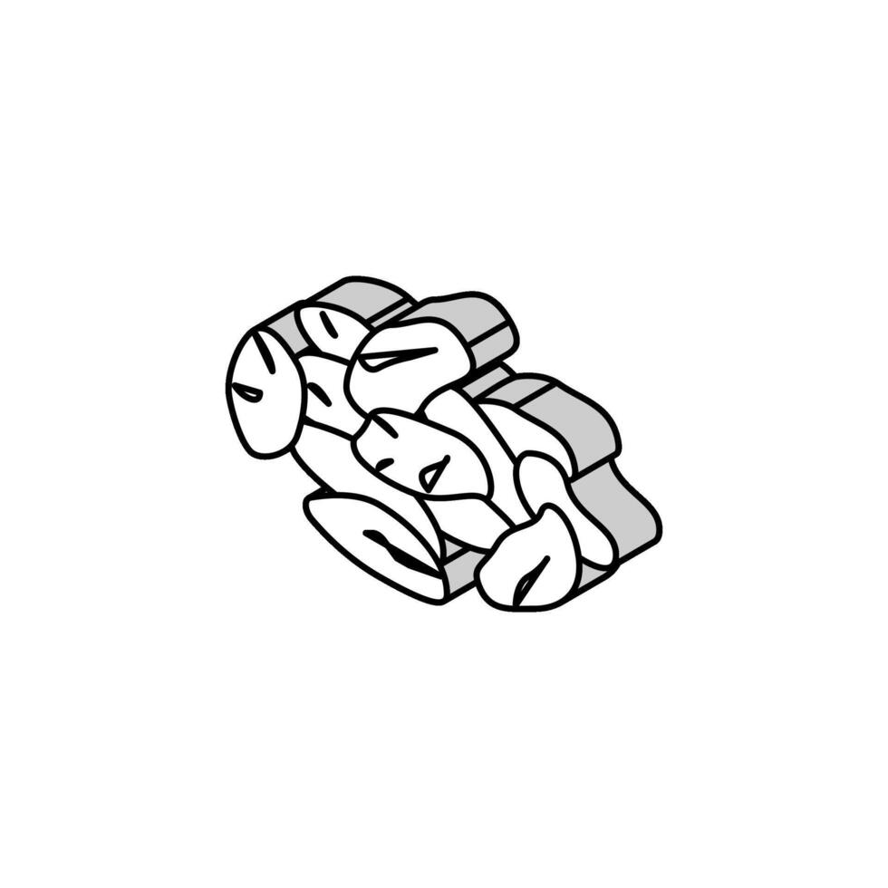 goji dried fruit isometric icon vector illustration