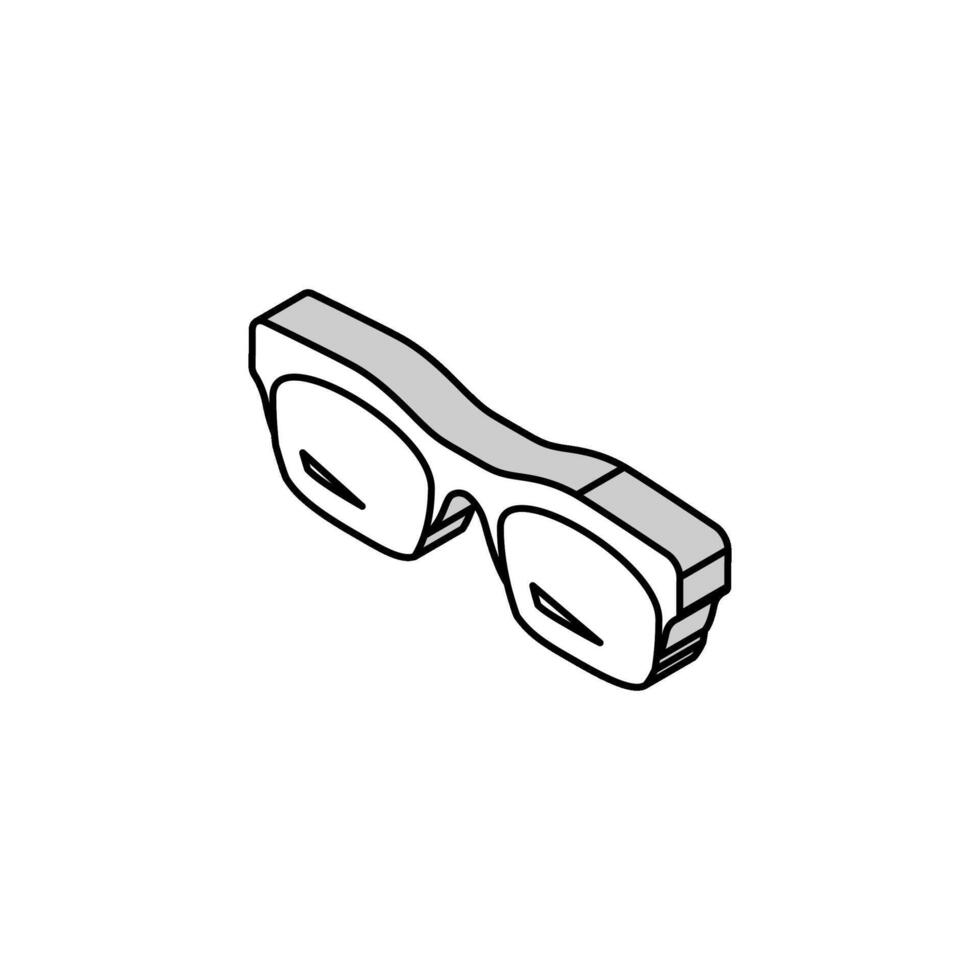 elegante lentes marco isométrica icono vector ilustración