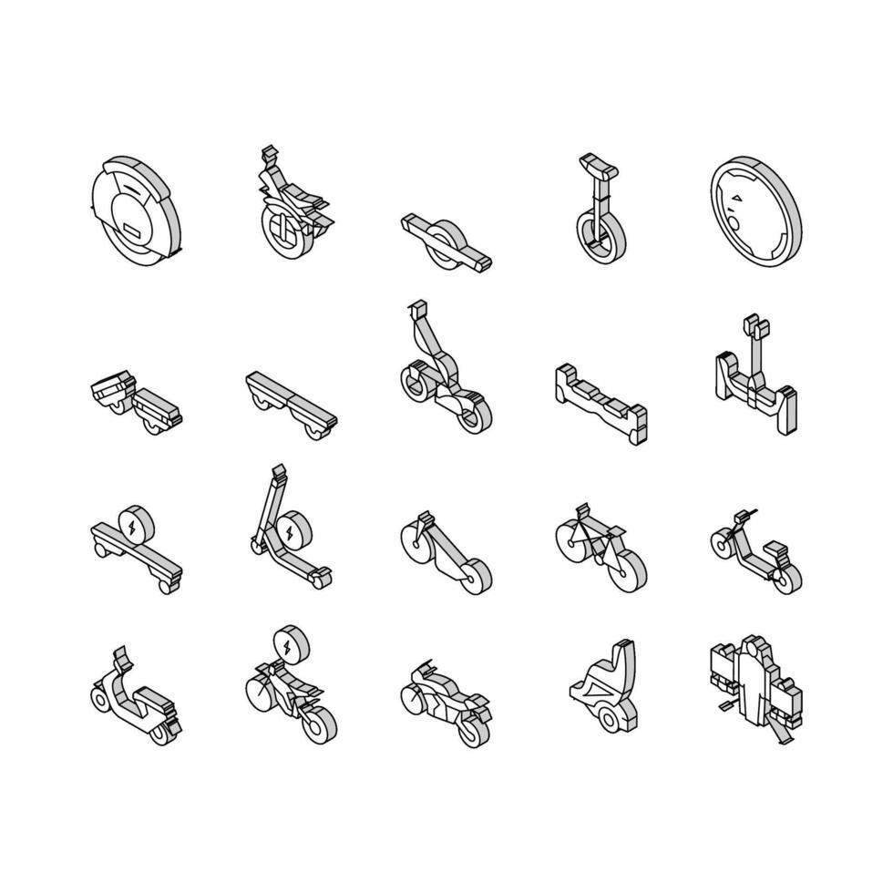 Personal Transport Collection isometric icons set vector