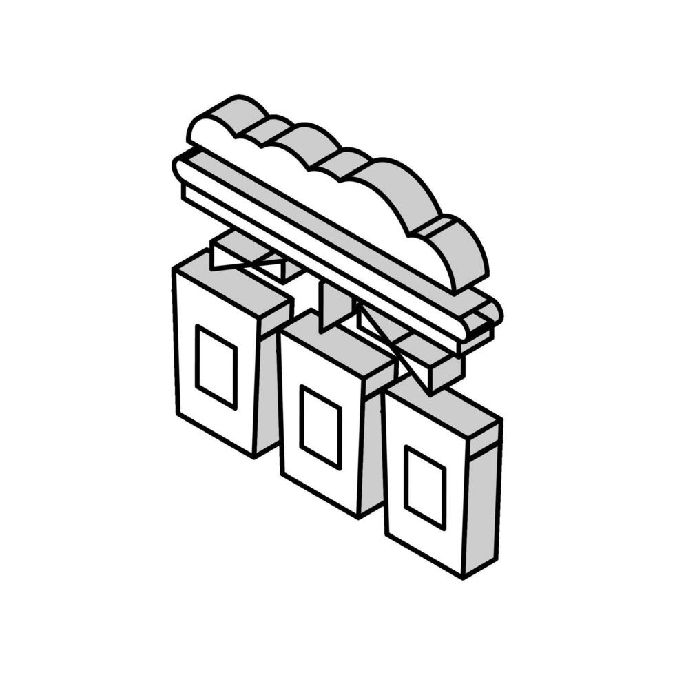 garbage sorting machine isometric icon vector illustration