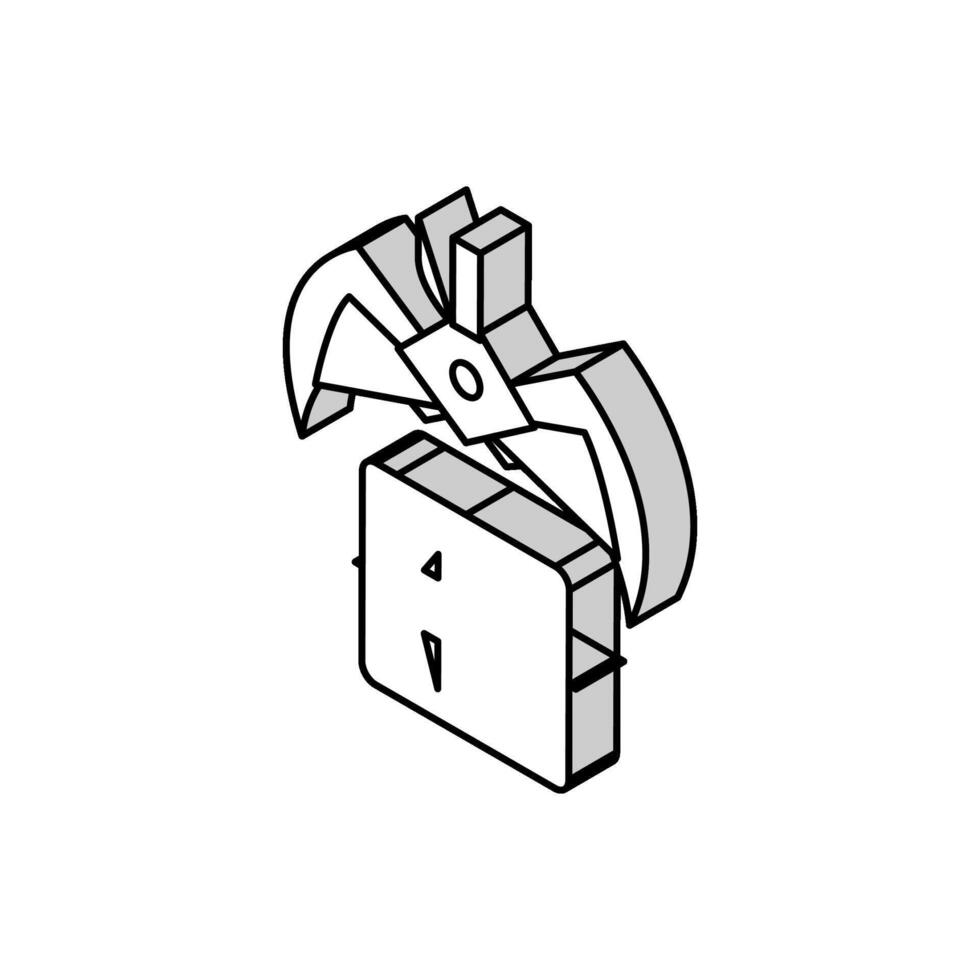 landfill claw loader isometric icon vector illustration