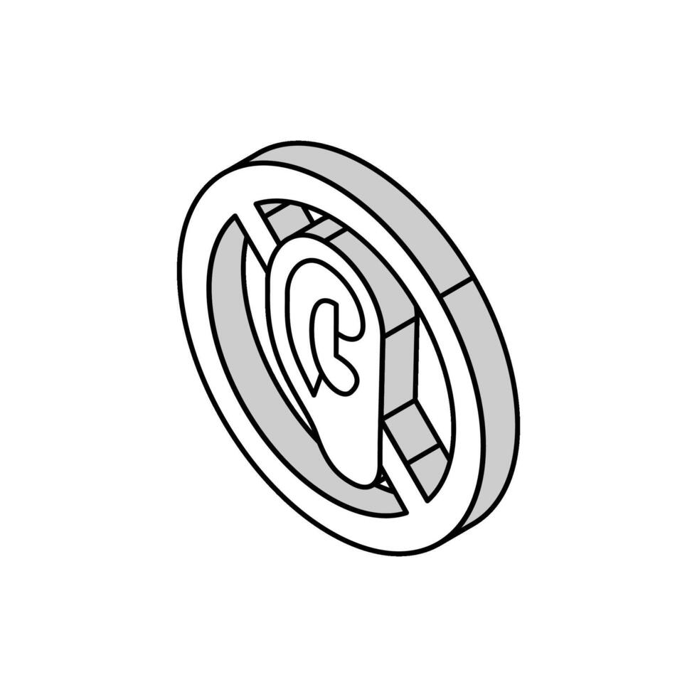 deaf sign isometric icon vector illustration