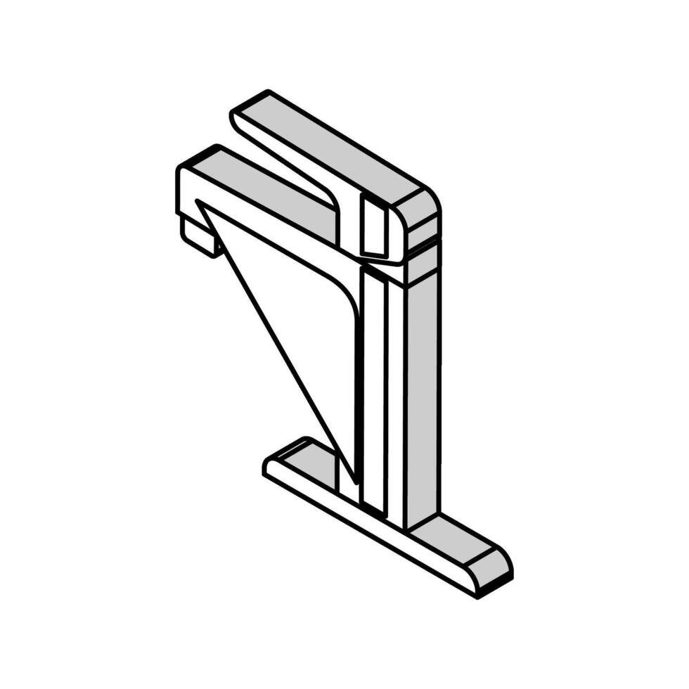 chrome faucet water isometric icon vector illustration