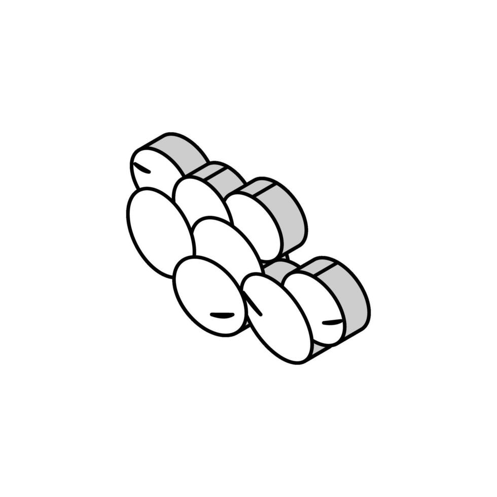 soy seed grain dry isometric icon vector illustration