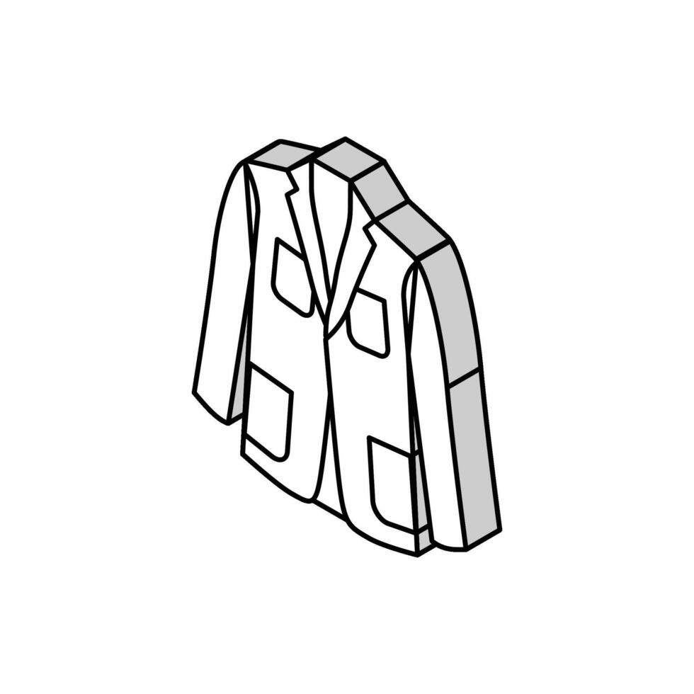 blazer outerwear male isometric icon vector illustration