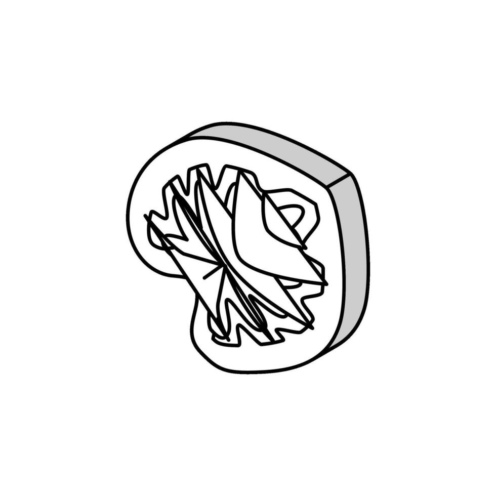 caladium tropical leaf isometric icon vector illustration
