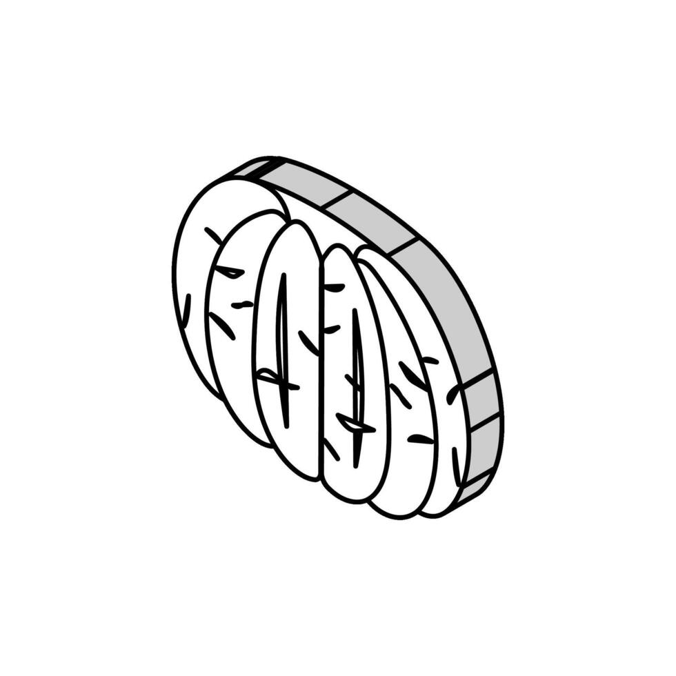 peeled clementine slice isometric icon vector illustration