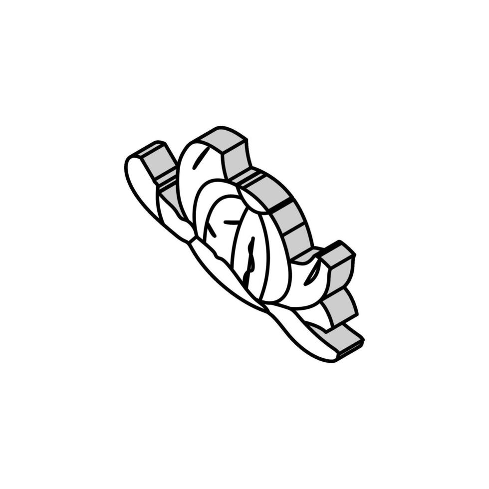 peeled clementine isometric icon vector illustration