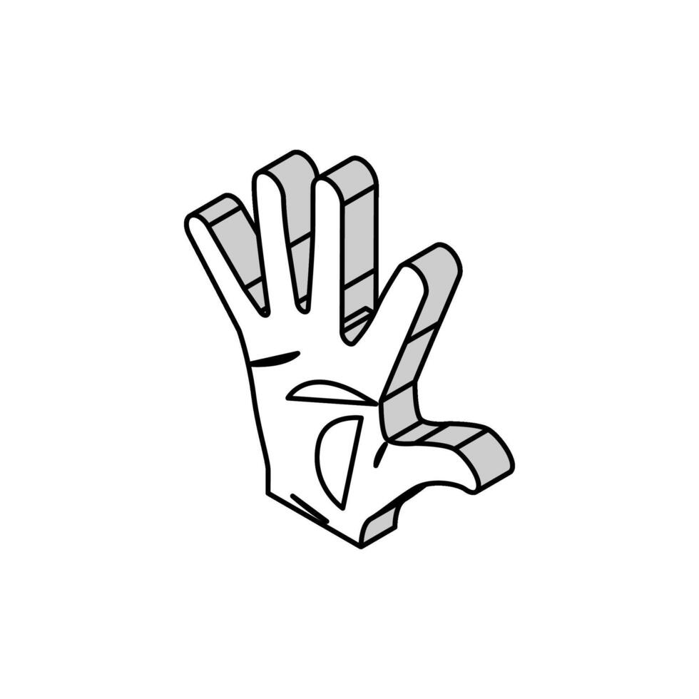 five number hand gesture isometric icon vector illustration