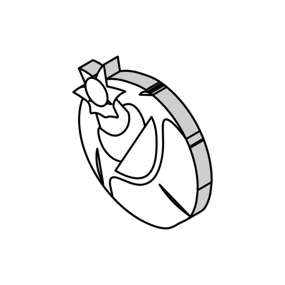 granada Fruta maduro isométrica icono vector ilustración