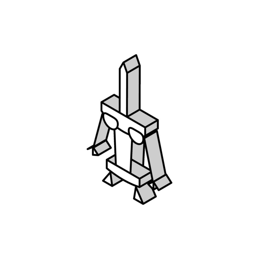 push pin school character isometric icon vector illustration