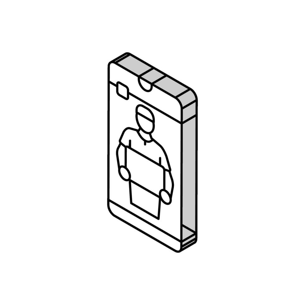 app courier delivery isometric icon vector illustration