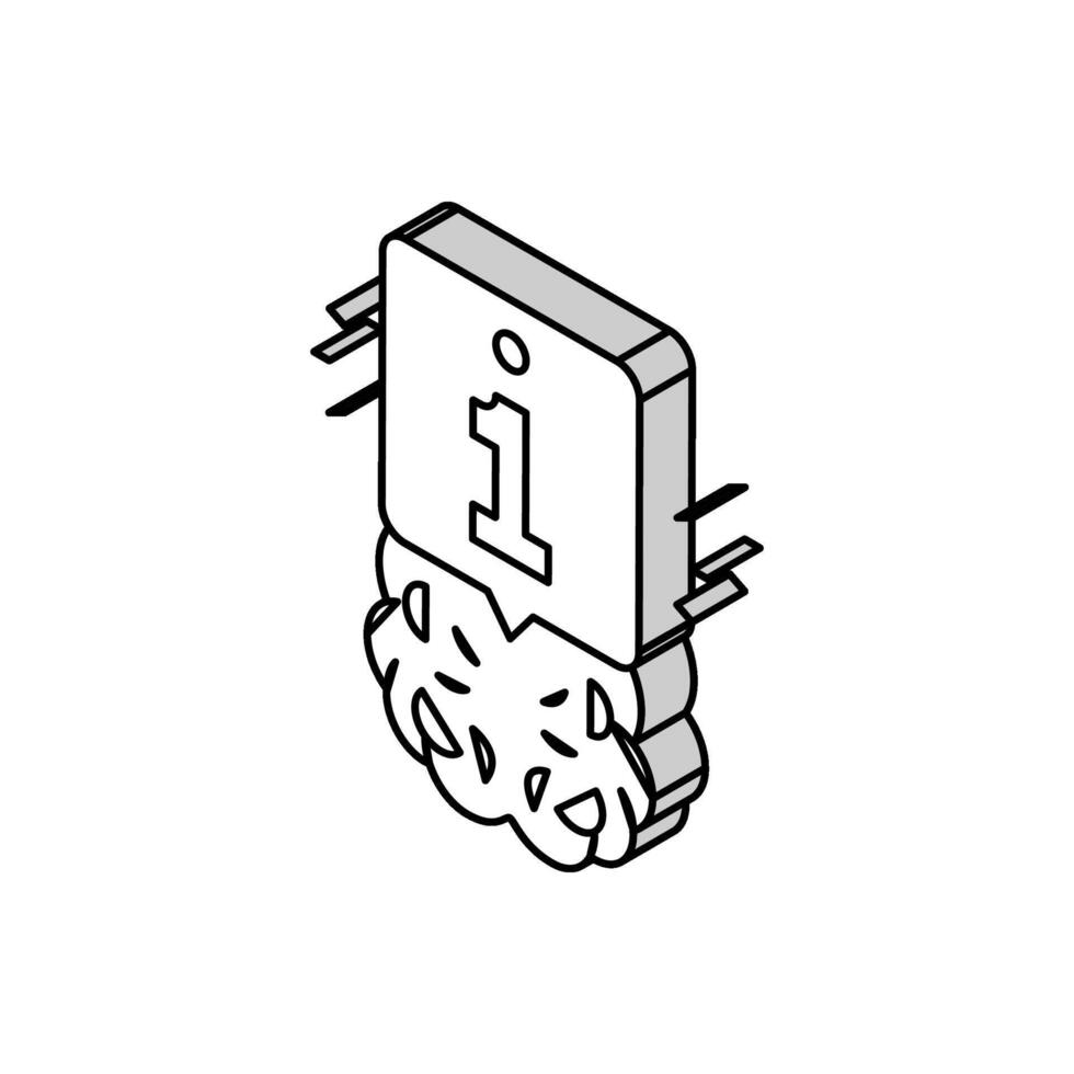 information brain isometric icon vector illustration