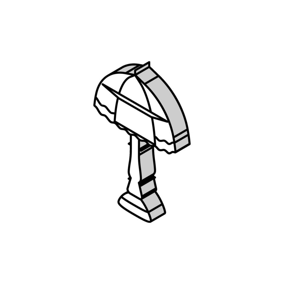 retro table lamp isometric icon vector illustration