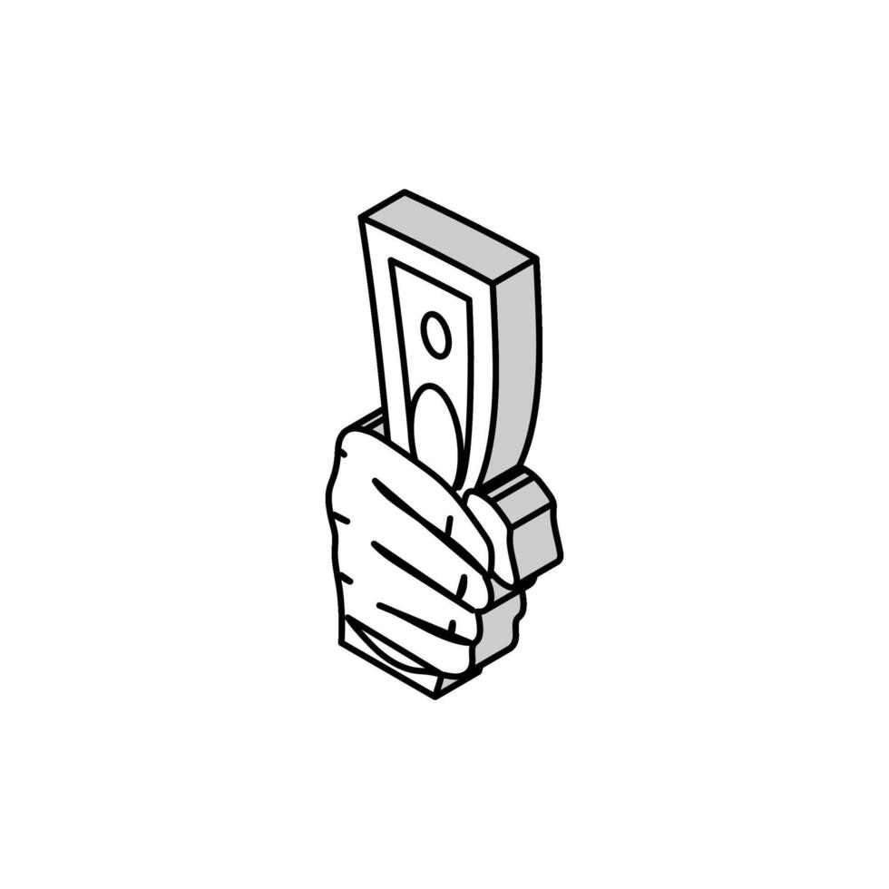 save money hand isometric icon vector illustration