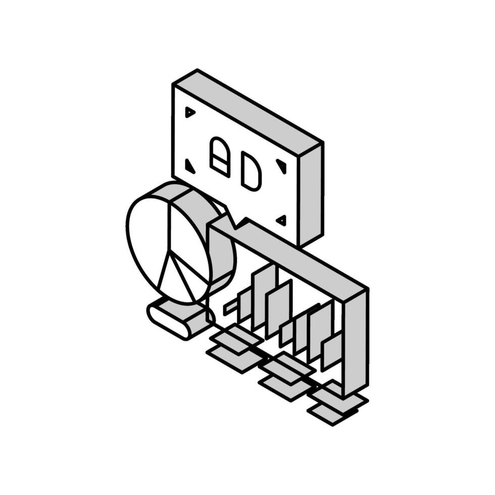 research advertising isometric icon vector illustration