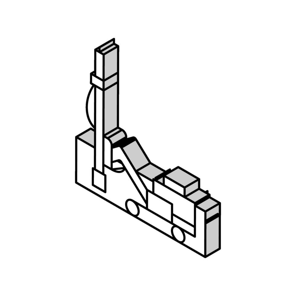 perforar plataforma cobre producción isométrica icono vector ilustración