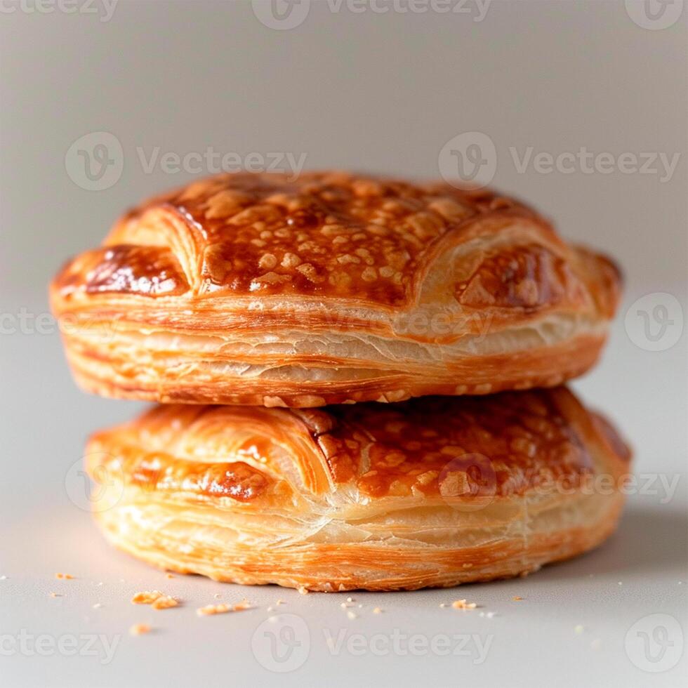 AI generated Puff pastries on a light isolated background - AI generated image photo