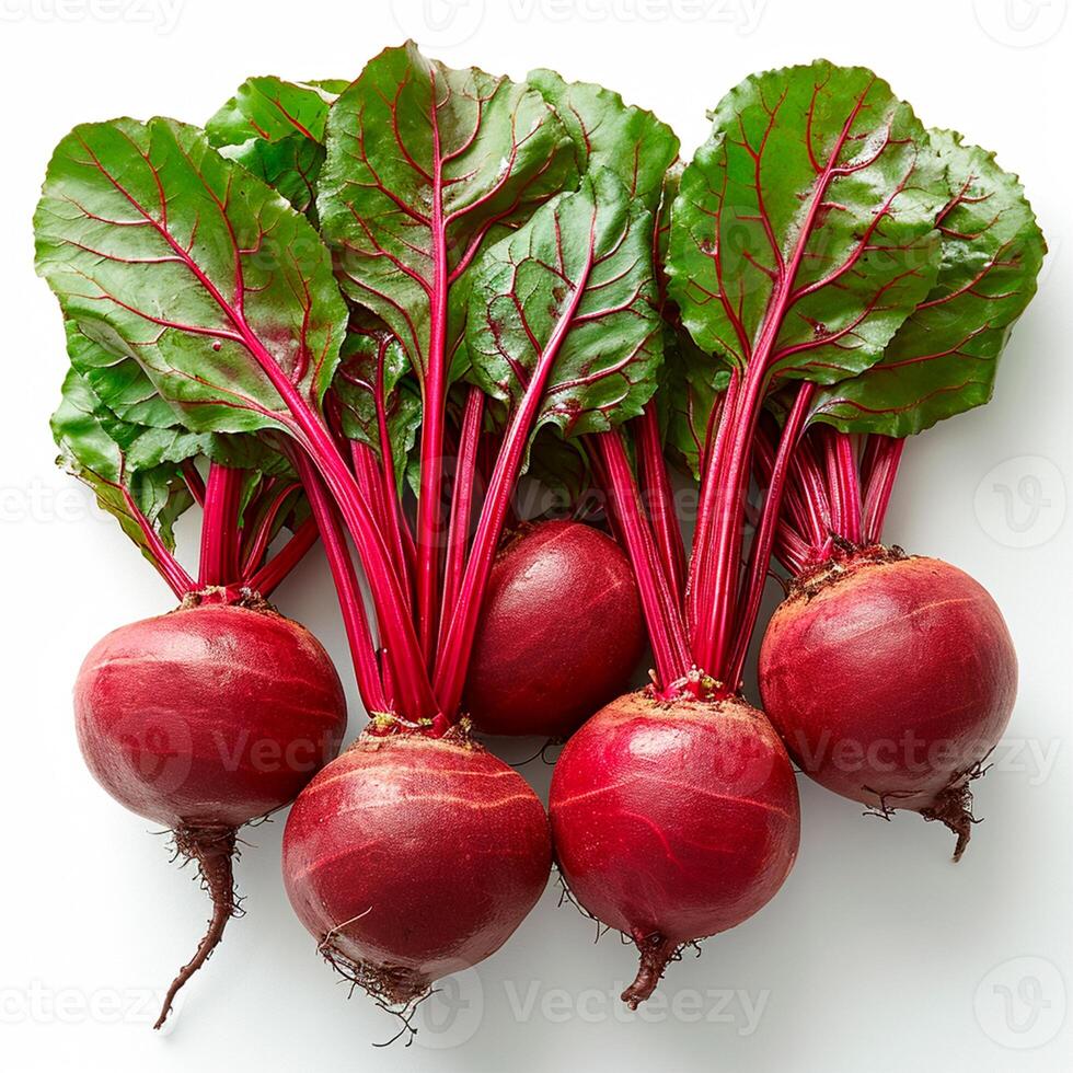AI generated Country vegetables, beets on a white isolated background - AI generated image photo