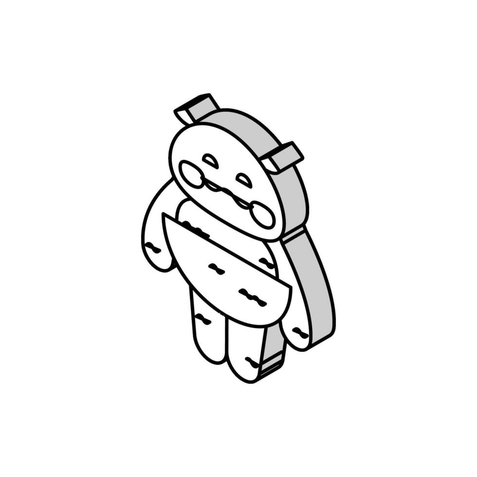 toy monster cute isometric icon vector illustration