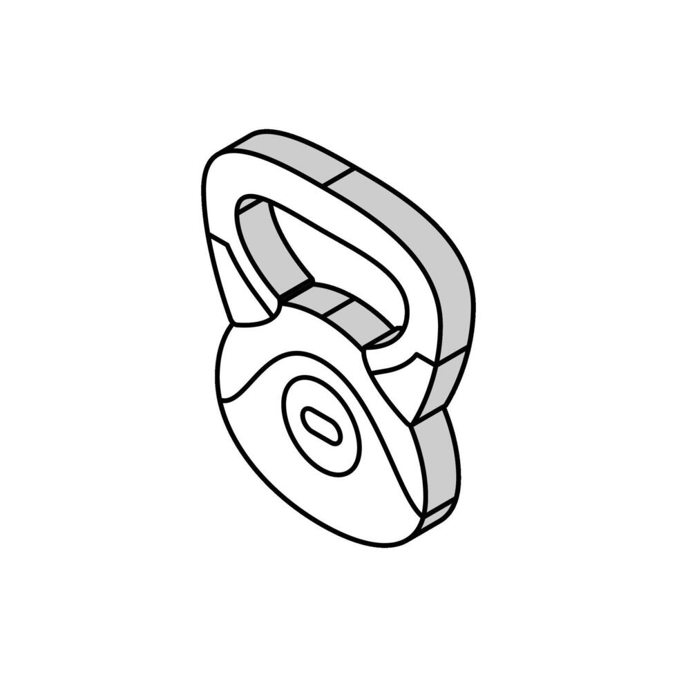 kettlebell fitness sport isometric icon vector illustration