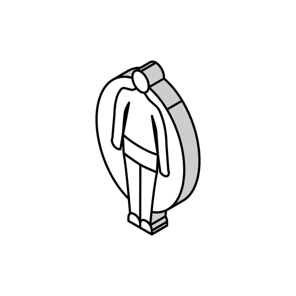 manzana masculino cuerpo tipo isométrica icono vector ilustración