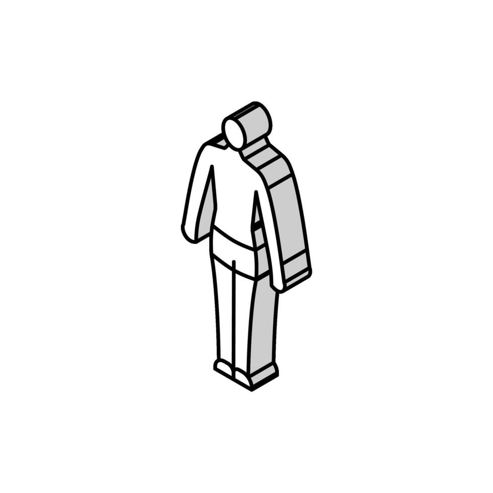 ectomorfo masculino cuerpo tipo isométrica icono vector ilustración