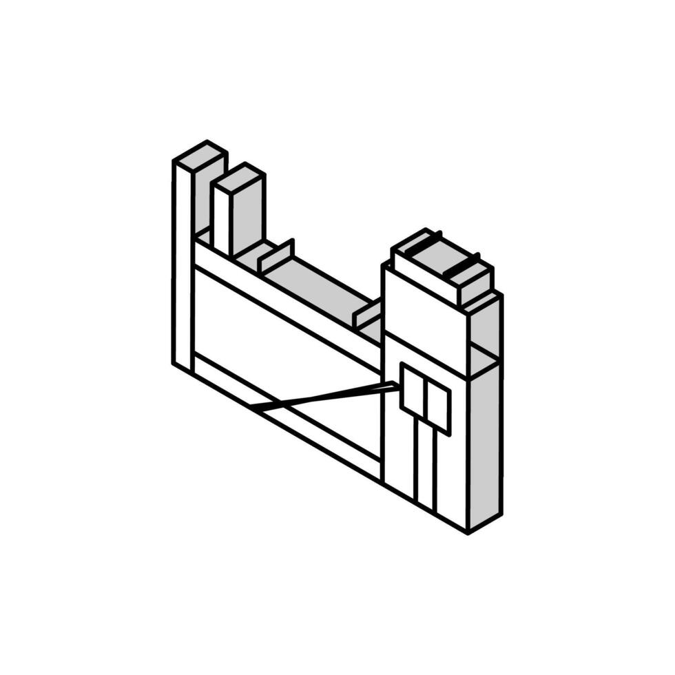 coking plant steel production isometric icon vector illustration