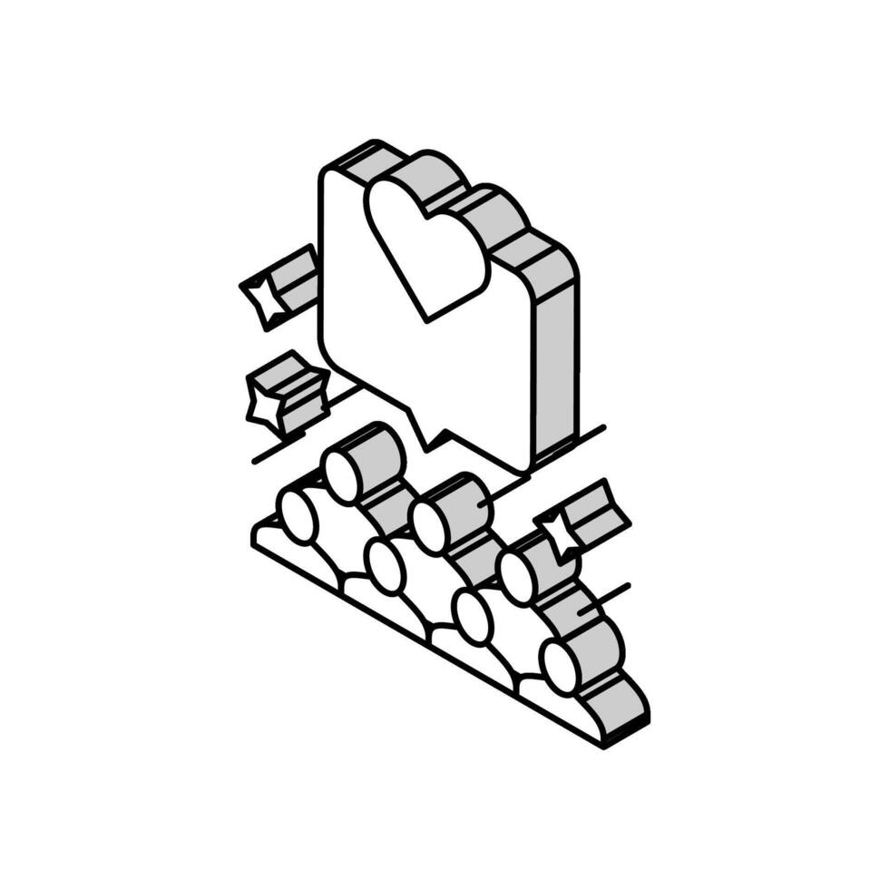 ask for feedback business isometric icon vector illustration